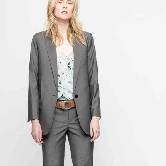 ZADIG & VOLTAIRE VIVA BIS GRAY BLAZER LOVE EMBELLISHED - Picture 4 of 9